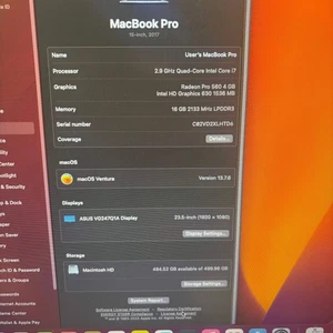 Defekt 2017 Apple MacBook Pro 15" i7 16GB RAM 512GB SSD A1707 gesprungen schlecht LCD - Bild 1 von 8