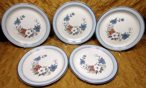 5 Crowning Fashion Blue Bouquet by JOHANN HAVILAND 10 3/4" dinner plates - Picture 1 of 3