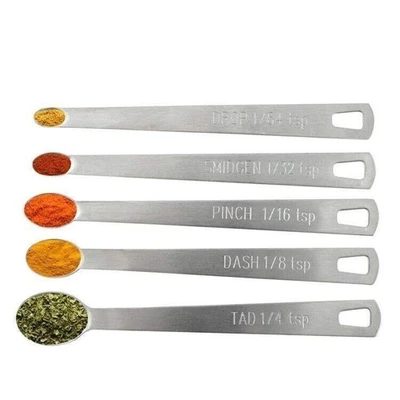 5 in 1 Set Of Stainless Steel Measuring Spoons For Kitchen Baking Seasonings - Image 1 of 4
