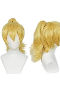 Short Blonde Anime Wig Clip Ponytail Halloween Cosplay Costume Wig for Women 124 - Picture 1 of 5