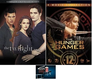 TWILIGHT 5 DVD Collection & THE HUNGER GAMES 4 DVD Collection 9 DVD Set New - Picture 1 of 4