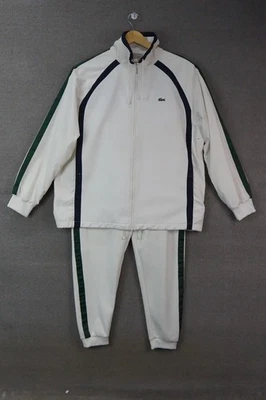 LACOSTE Track Suit Men’s 2 Piece Jacket XL And Pants L White - Image 1 of 4