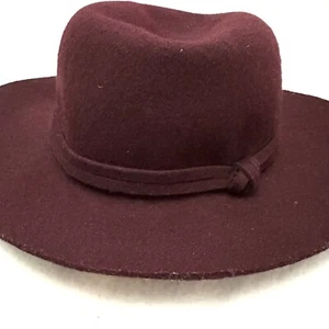 Nordstrom Wool Panama Hat Burgundy Red One Size Fedora Rancher Cowboy - Picture 1 of 8