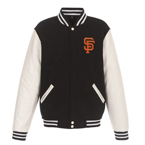 Chaqueta de lana reversible MLB San Francisco Giants mangas de PVC 2 logotipos frontales - Imagen 1 de 5