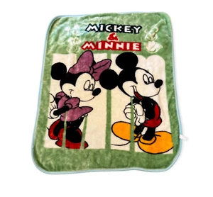 Vintage Mickey & Minnie Mouse superweiche Nerz Plüsch Decke 48 x 40 Zoll Kindergröße - Bild 1 von 8