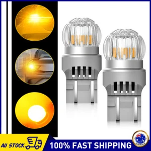 2X AUXITO W21W T20 7443 Amber Yellow Turn Signal Indicator Light Bulb LED Globe - Picture 1 of 12