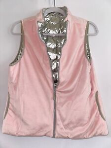 ~NWOT Girls JUSTICE Reversible Puffer Vest~Silver/Pink~Sz 18/XXL 