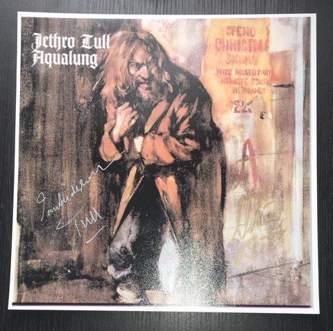 SIGNED IAN ANDERSON MARTIN BARRE 12x12 JETHRO TULL AQUALUNG COVER PRINT RARE Cover