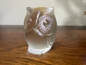 Vintage New W Tag Fenton Crystal Frosted Owl Paperweight Figure Maker’s Mark - Picture 1 of 2