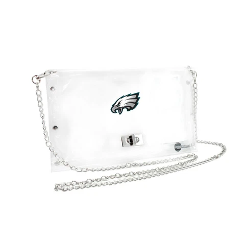 Philadelphia Eagles Clear Envelope Purse, NFL Crossbody Stadium Approved Cover