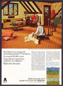 1969 Afghan Hound photo Nancy & Ken Brewer Bigelow Carpets vintage print ad - Picture 1 of 1