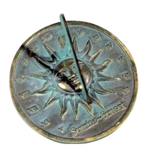 8" pulgadas | Reloj Reloj de Sol Jardín, Diseño Antiguo Reloj de Sol Amanecer con Calidad Latón - Imagen 1 de 7
