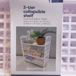 Target Bullseye 3-tier Collapsible Shelf w/ 3 Adjustable Tier WHITE (NEW) - Picture 1 of 3