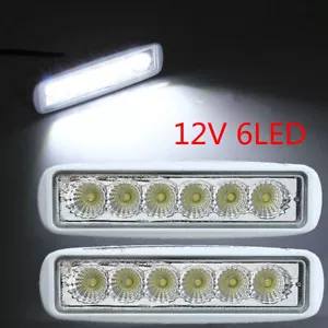 Set of 2 White Marine Spreader LED Deck/Mast Lights for boat Flood Light Bar - Foto 1 di 8