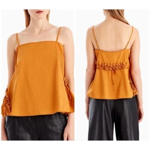NWT $285 GREY Jason Wu Ruffled Camisole Tank Top 6 ginger Orange Shirt - Picture 1 of 7
