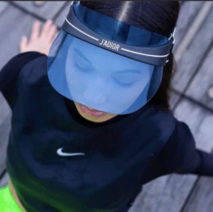 NEW Christian Dior Visor DIORCLUB1 JOF Black Light Blue AUTHENTIC Dior Club 1 - Picture 1 of 12
