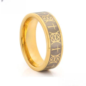 Alianza de boda anillo celta irlandés enchapado en oro carburo de tungsteno joyería para hombre - Imagen 1 de 4