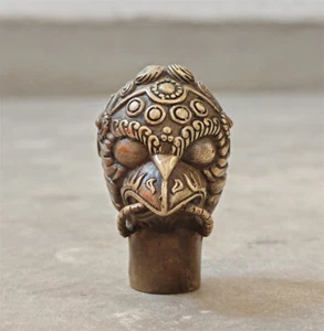 Antiguo Zodiaco Victoriano Gran Bronce Bestia Pájaro Águila Cabeza Bastón Mango - Imagen 1 de 6