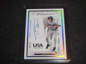 2016 PANINI FLAWLESS #4/25 TREA TURNER AUTO BASEBALL USA NAT'L TEAM 1/1 Jersey # - Picture 1 of 1