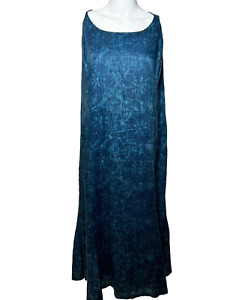 Lauren Ralph Lauren Maxi Dress Women's 22W 2X Blue Linen Lined Sheath Maxi - AC