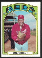 1972 TOPPS #382  Joe Gibbon  CINCINNATI REDS  EX-MINT  B
