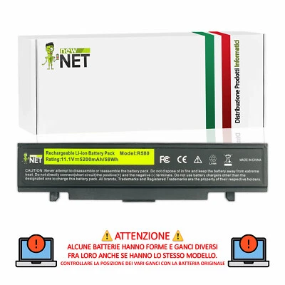 NEW NET Batteria AA-PB9NC6B per Samsung Rv510, NP300E5A, NP300V5A, MBI50467 [5200 mAh]