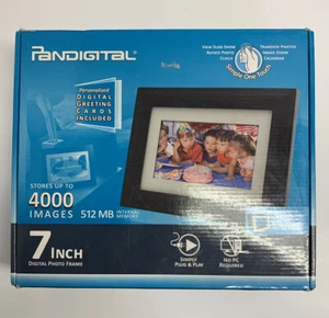 Pandigital 7" LCD Digital Picture Photo Frame Black PI7056AWB - Picture 1 of 2