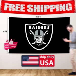 Oakland Raiders Las Vegas 3x5 bandiera americana Las Vegas nazione calcio banner - Foto 1 di 14