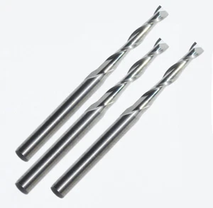 3 fraises 2 dents cyl, coupe centre (PVC,ABS,plastique,bois) dia 3*2,5*15 mm CNC - Imagen 1 de 1