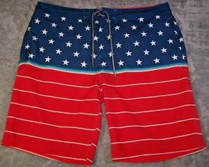 Pantaloncini Goodfellow Swim uomo 40 Americana Patriotic con coulisse tasche usati - Foto 1 di 12