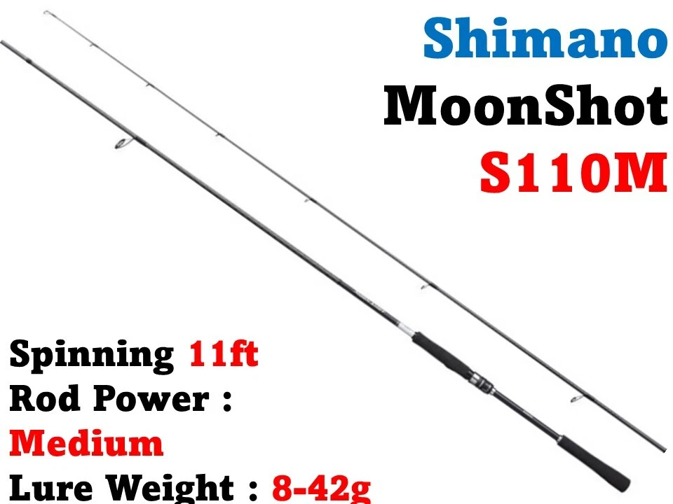 Shimano 21 MoonShot S110M 11 ft mediano 2 piezas varilla de fundición en tierra de Japón Foto 1 de 1