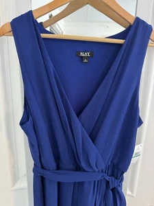 SLNY Maxi Dress Sleeveless Chiffon Women’s Size 16 Royal Blue NWT - Picture 1 of 13