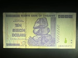10 Billion Dollars Zimbabwe Bank note-2008 currency Circulated “AB” Serial #’s - Picture 1 of 2
