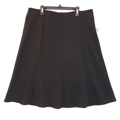 Falda Charter Club Talla 12 Negra Elastizada Hasta la Rodilla Volantes Línea A Carrera Nueva con Etiquetas Foto 1 de 4