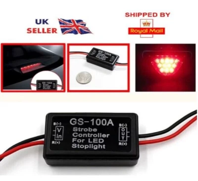 GS-100A Flash Strobe Controller Box Flasher Module LED Brake Tail Stop Light UK. - Image 1 of 4