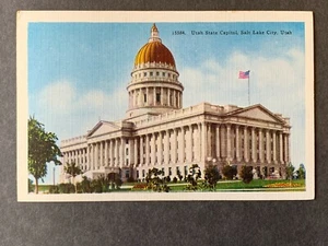 Utah State Capitol Salt Lake City UT Linen Postcard H2124081622 - Picture 1 of 2