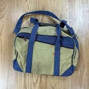 Vintage Levis Orange Tab Denim Tasche Beuteltasche Kuriertasche Reisetasche Reißverschluss 15"x7"x11" - Bild 1 von 14