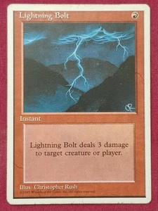 Magic The Gathering 4TH EDITION LIGHTNING BOLT red card MTG FOURTH - Picture 1 of 2