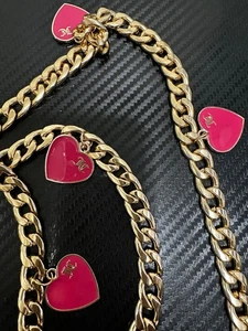 Juicy Couture goldfarben Herz Charm Kette Gliedergürtel Größe Small/Medium - Bild 1 von 11
