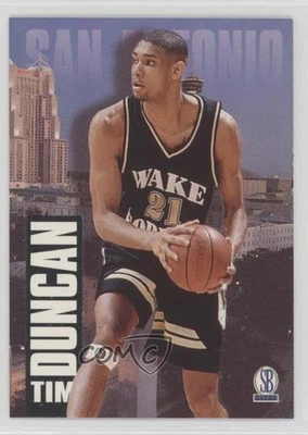 1997 Score Board Draft Day Tim Duncan (Ball at Waist) #1A Rookie RC HOF - Image 1 of 2