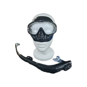 WATER TIME Snorkel Set Dry Top Snorkel Mask, Black - Picture 1 of 7