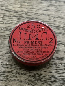Vintage UMC 250 Improved Copper No 2 Primers Red Empty Tin A - Picture 1 of 4