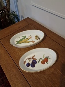 2 Royal Worcester Evesham Gold Oval Tiefe Servierschalen - Bild 1 von 24
