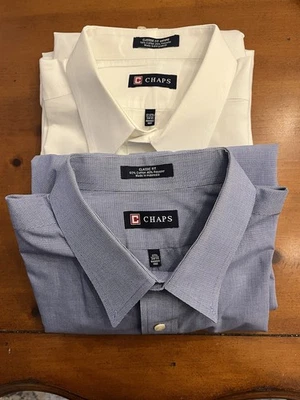 Chaps Men's Shirt Size 17.5 34/35 Button Up Classic Fit Oxford Lot Of 2 - Image 1 of 4
