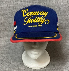 Vintage 80er Conway Twitty 3 Streifen Netz Trucker Mütze Country Musik Hello Darlin SELTEN - Bild 1 von 11