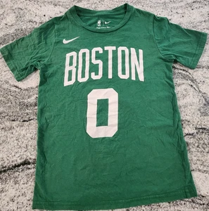 NIKE JASON TATUM SHIRT YOUTH SMALL BOSTON CELTICS NBA GREEN WHITE NUMBERS JERSEY - Picture 1 of 7