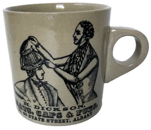 Taza de gres vintage H. Dickson State St Albany NY 4" taza de afeitar Inglaterra - Imagen 1 de 6