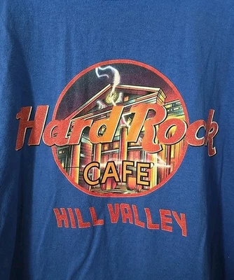 Camiseta Regreso al Futuro Hard Rock Hill Valley 3X Torre Reloj Azul BTTF Foto 1 de 2