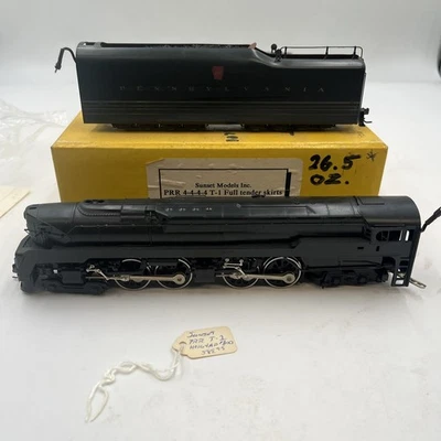 Sunset Models Brass HO Scale PRR Pennsylvania 4-4-4-4 T1 Duplex Steam Locomotive - Image 1 of 4
