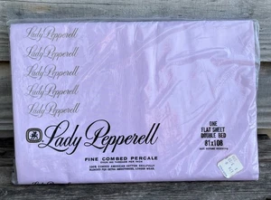 VTG Lady Pepperell One Flat Sheet Double Bed 81x108 100% Cotton Lavender SEALED - Picture 1 of 8